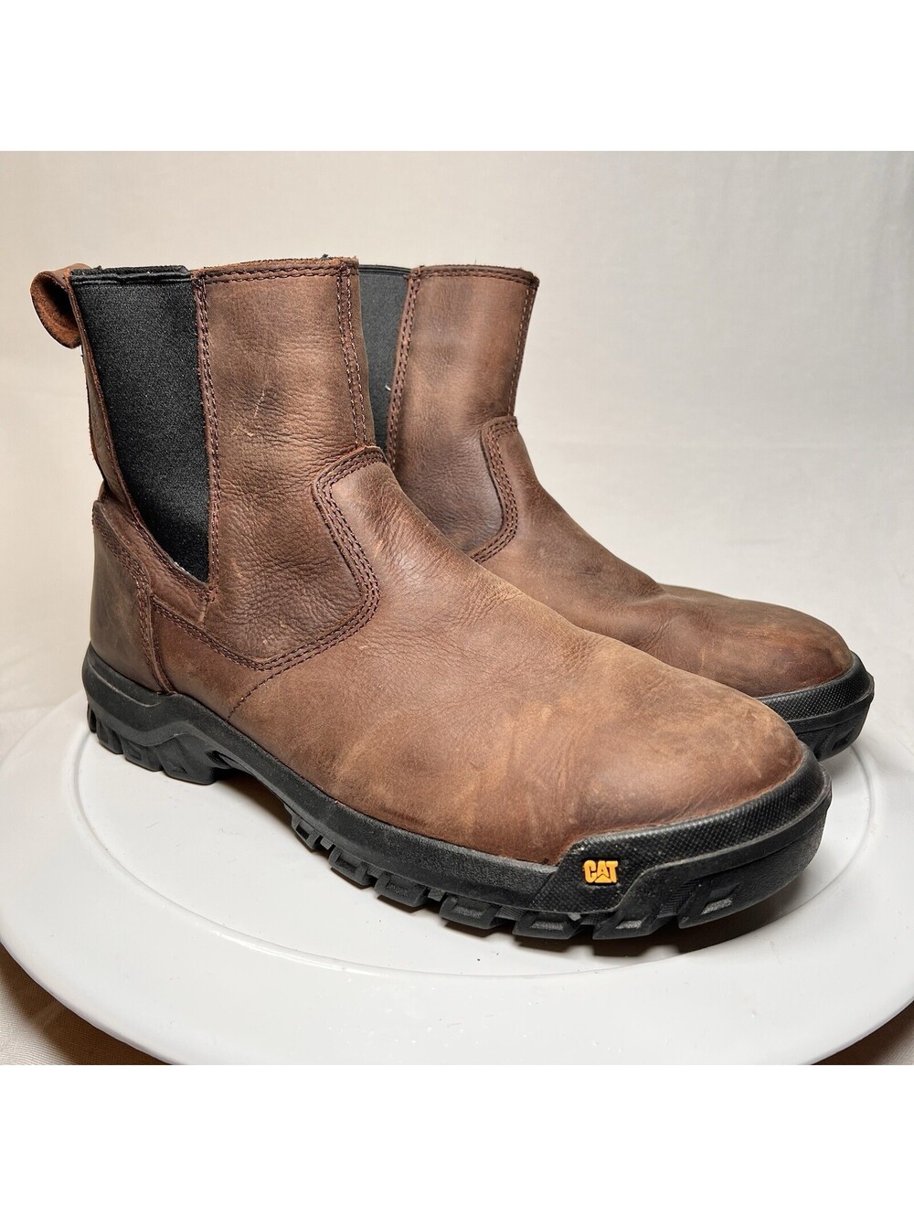 Caterpillar Wheelbase Steel Toe Work Boots Men's Clay Leather Outdoor  Size 10